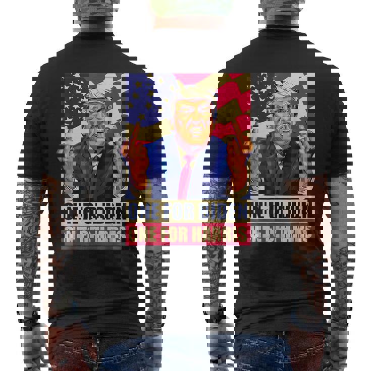 ドナルド・トランプ 中指 バイデン ハリス アメリカ 共和党員 メンズTシャツ バックプリント