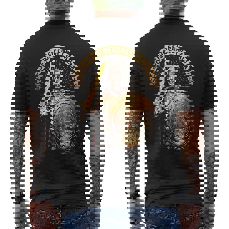 ドナルド・トランプ 暗号大統領 パロディー ミーム 面白い ビットコイン メンズTシャツ バックプリント