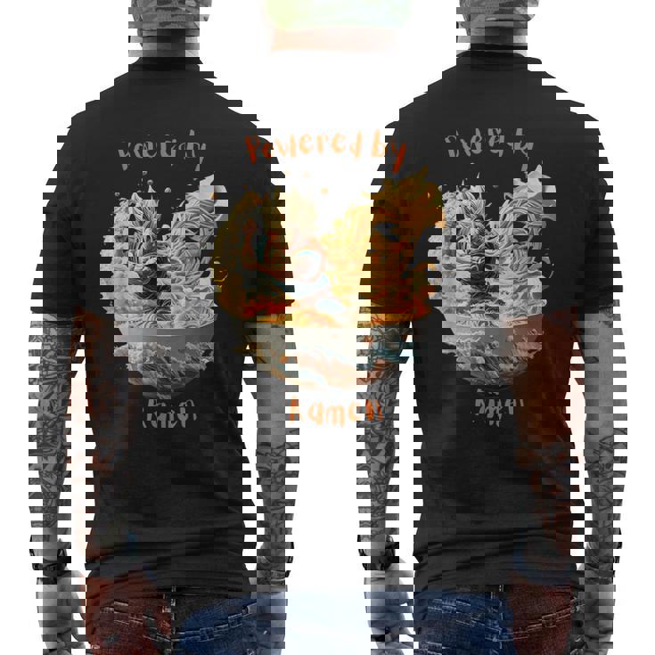 ドラゴンボウル戦士とラーメン波動力 メンズTシャツ バックプリント