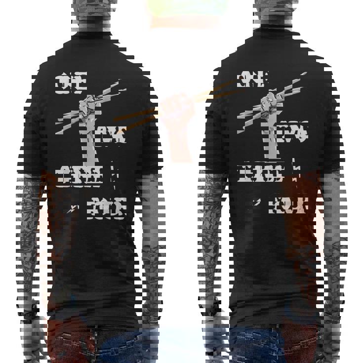 ドラマー ギフト 楽器 メンズ ドラムスティック用 メンズTシャツ バックプリント