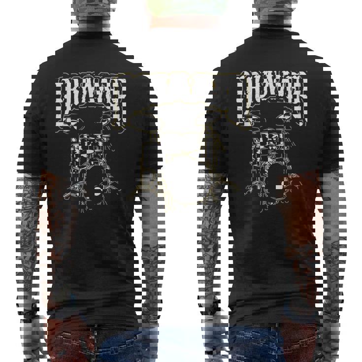 ドラマー、ティードラム、ドラムプレーヤーへのギフトに。 メンズTシャツ バックプリント