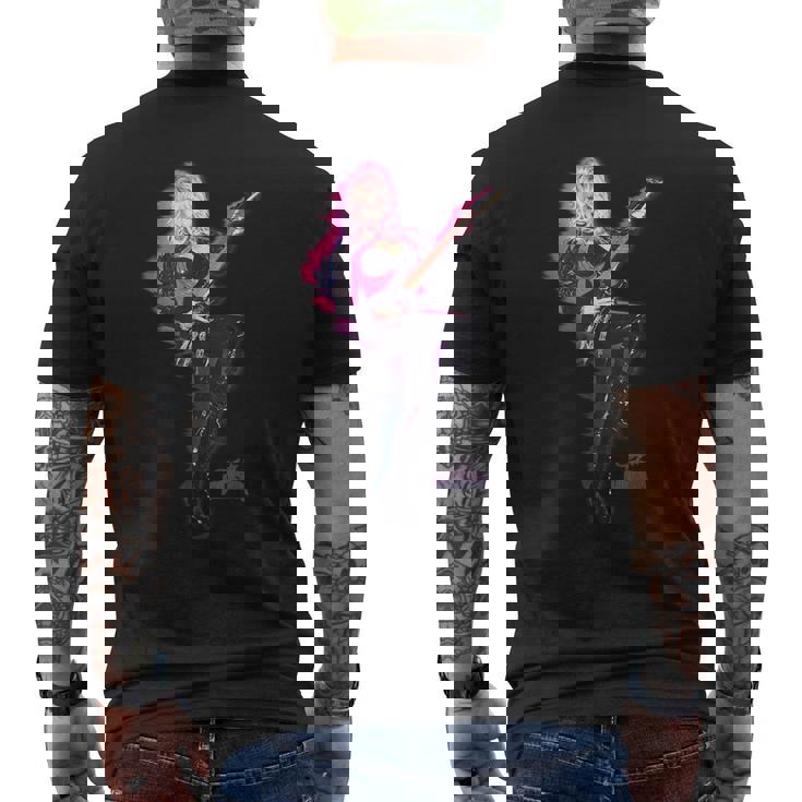 ドリー・パートンロックスター・オン・ファイア メンズTシャツ バックプリント