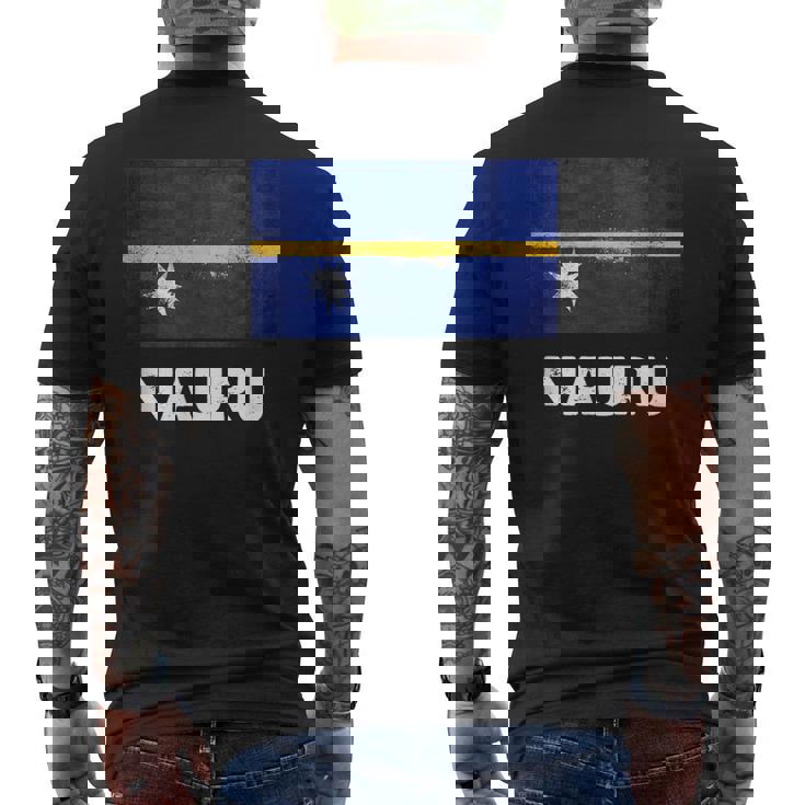 ナウルの国旗tシャツ メンズTシャツ バックプリント