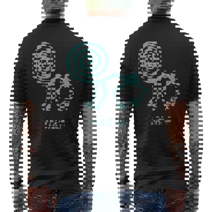 ナスカ ライン ペルー ジオグリフ 宇宙飛行士 ハチドリ モンキー メンズTシャツ バックプリント