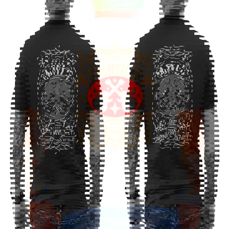 ナッシュビル テネシー レトロ カントリー ミュージック ヴィンテージ メンズTシャツ バックプリント