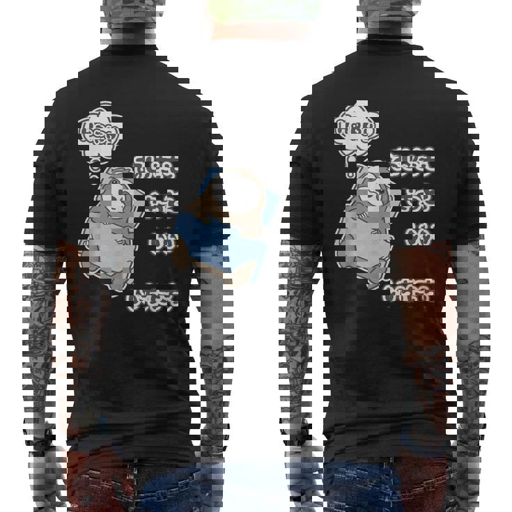 ナマケモノ さん『あしたも きっと いい いちにち』【どうぶつフレンズ】動物園の生き物 イラスト メンズTシャツ バックプリント