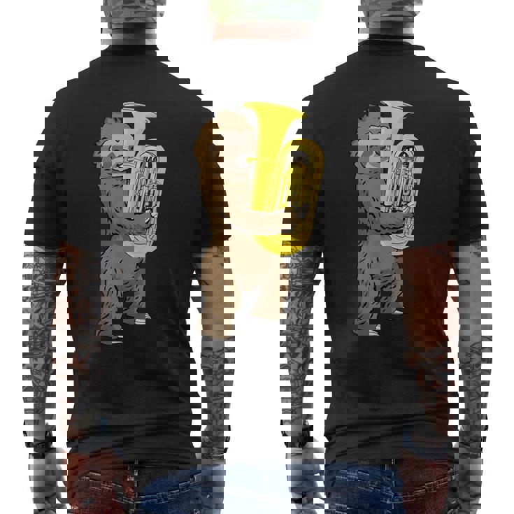 ナマケモノ 恋人 チューバ プレーヤー ミュージック ビッグバンド チューバ メンズTシャツ バックプリント