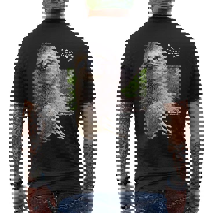 ナマケモノのチューウィー メンズTシャツ バックプリント