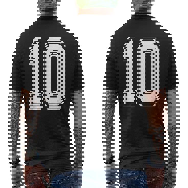 ナンバー10 誕生日ギフト スポーツ選手 チーム番号入りジャージ メンズTシャツ バックプリント