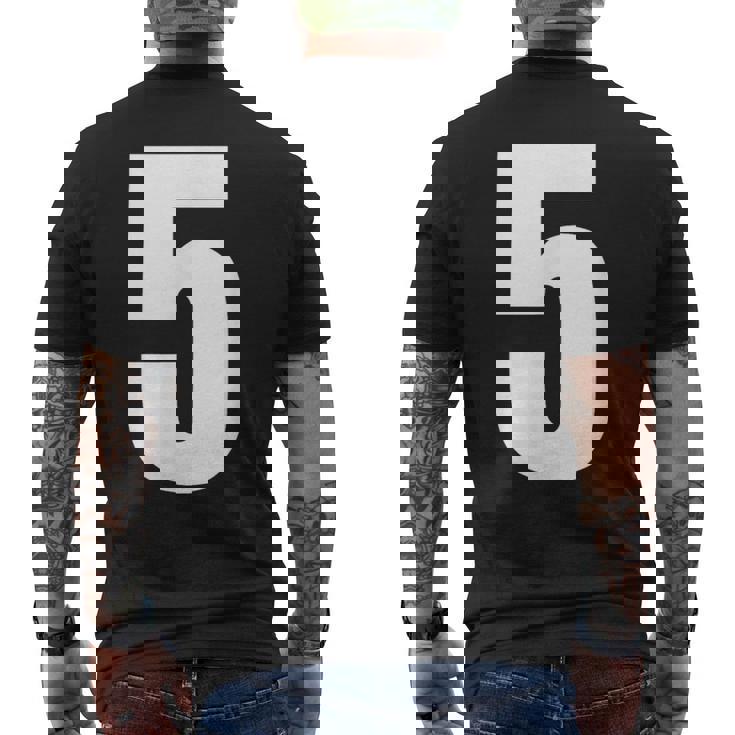 ナンバーファイブ 数字 5 プレーン 白 数字 メンズTシャツ バックプリント
