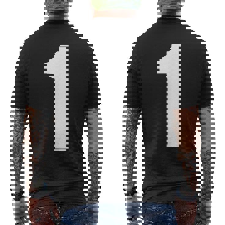 ナンバーワン 数字 1 プレーン ホワイト 数字 メンズTシャツ バックプリント