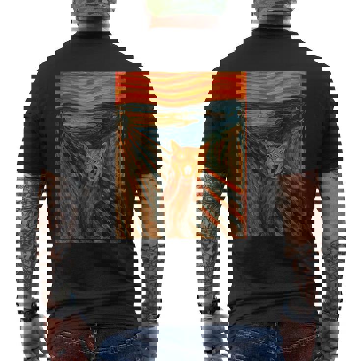 ニャンコの叫び 面白い 猫 ムンクの叫び パロディ おもしろ 服 おもしろグッズ ネタ メンズTシャツ バックプリント