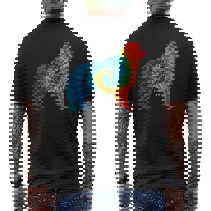 ニューファンドランド犬のレトロなデザイン メンズTシャツ バックプリント