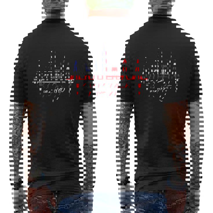 ニューヨーク スカイライン ハートビート自由の女神ニューヨークが大好きi Love New York メンズTシャツ バックプリント