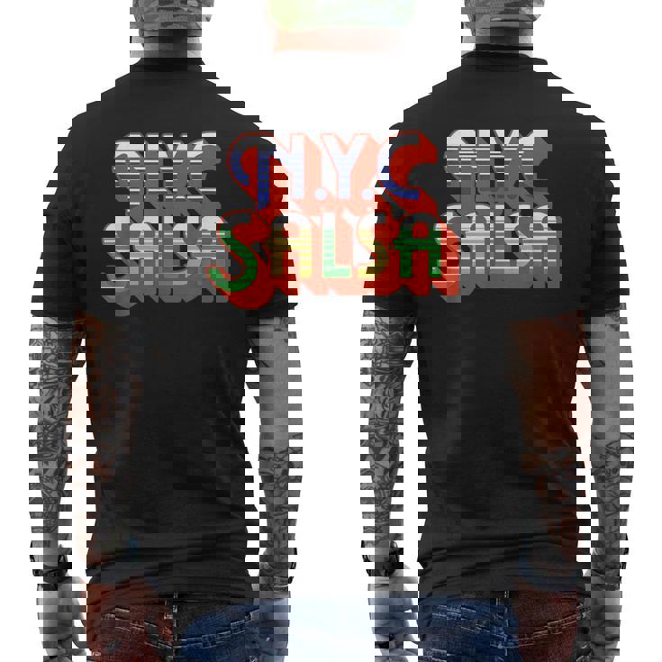 ニューヨークシティ・サルサ・ラテン音楽 メンズTシャツ バックプリント