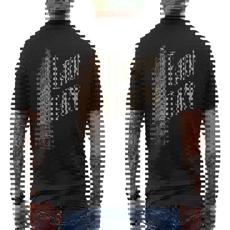 ニューヨークチャームフラットアイアンビルディング メンズTシャツ バックプリント