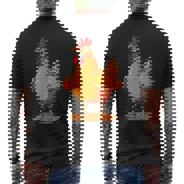 ニワトリとオンドリの胸のコスチューム メンズTシャツ バックプリント