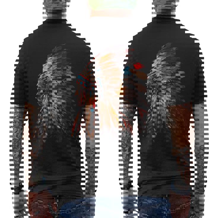 ネイティブアメリカン インディアン ヘッドドレス グラフィック メンズ レディース メンズTシャツ バックプリント