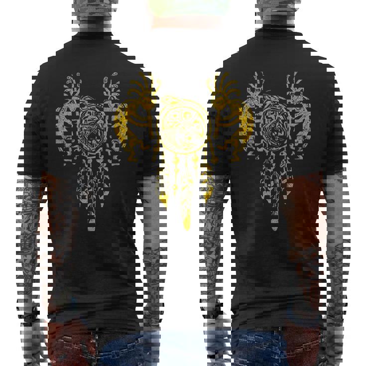 ネイティブアメリカン ココペリ クジラ ドリームキャッチャー 7 ファンファン ファン メンズTシャツ バックプリント