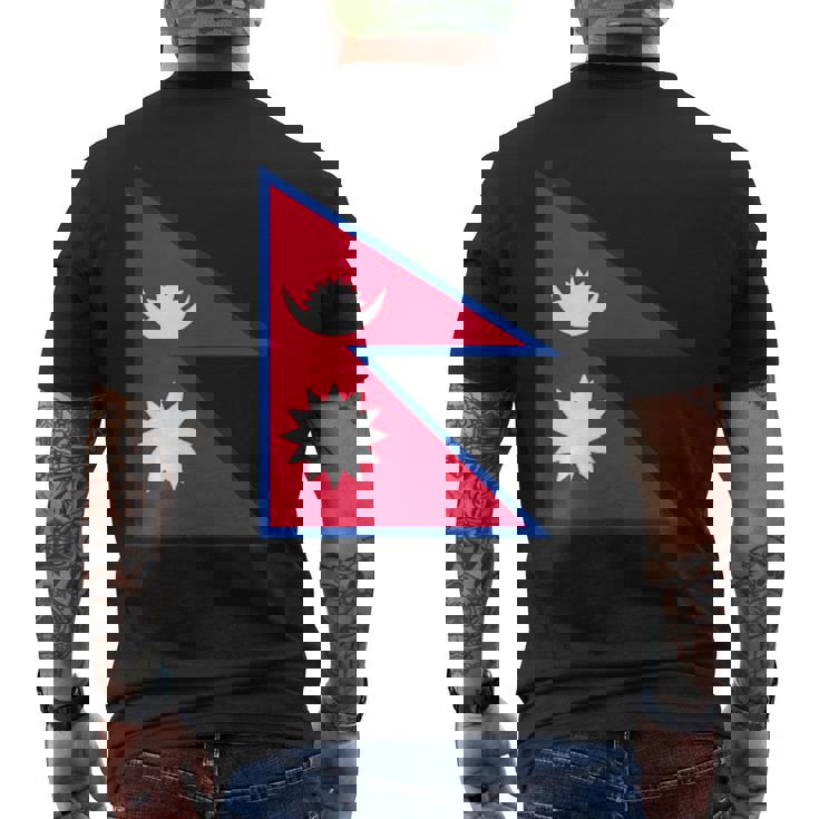 ネパール国旗 メンズTシャツ バックプリント