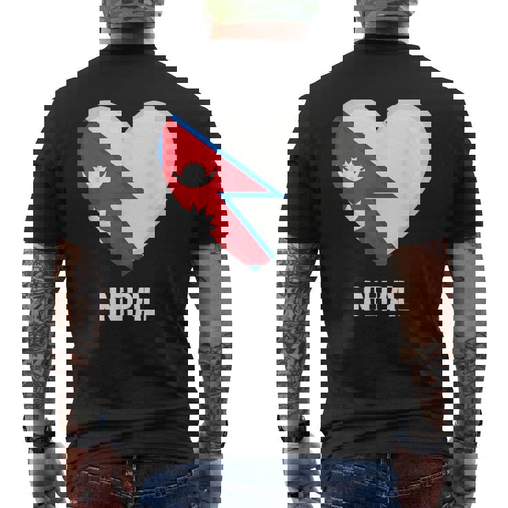 ネパール国旗シャツ メンズTシャツ バックプリント