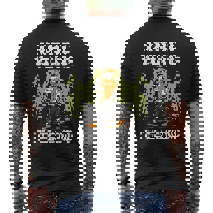 ノルディック ウォーキング ランニング スポーツ ハイキング フィットネス ウォーキング ランニング メンズTシャツ バックプリント