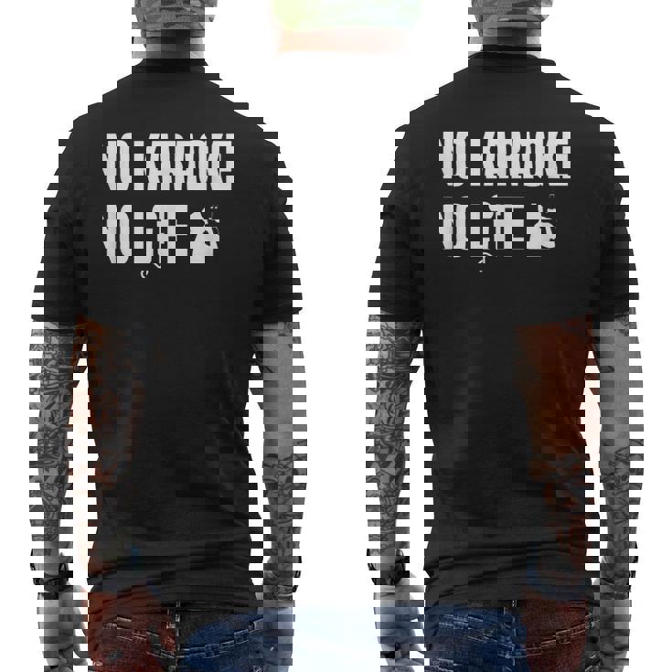 ノーカラオケノーライフ カラオケ好き 歌好き ヒトカラ好き 趣味 カラオケ メンズTシャツ バックプリント