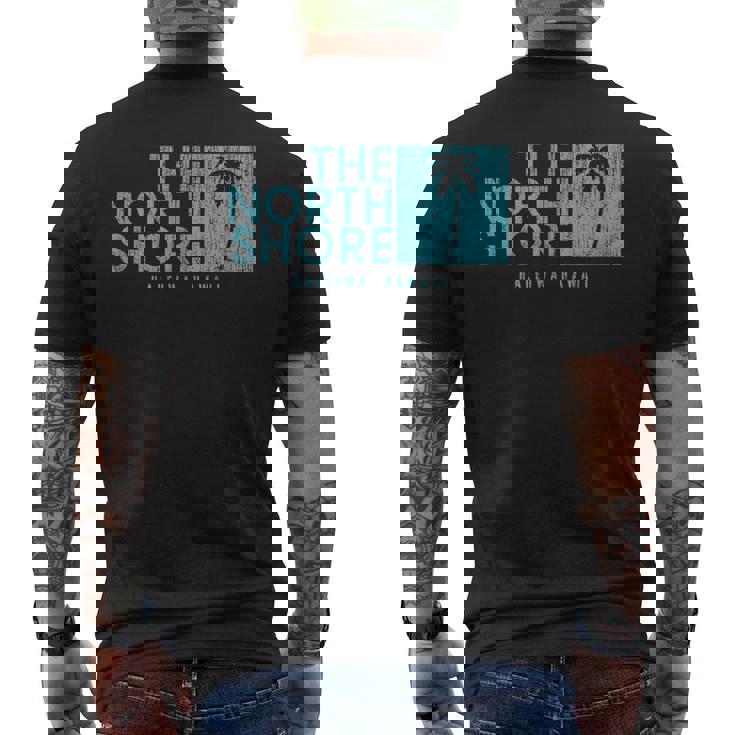 ノースショア ハワイ ヤシの木 ビンテージスタイル メンズTシャツ バックプリント