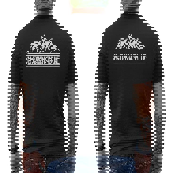 ノーマウンテンノーライフ ロッククライミング エイドクライミング フリークライング アルパインクライミング 登攀 登山 メンズTシャツ バックプリント