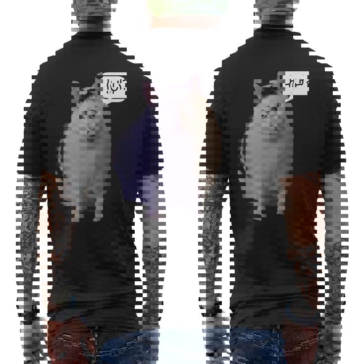 ハァ・キャット・ミーム メンズTシャツ バックプリント