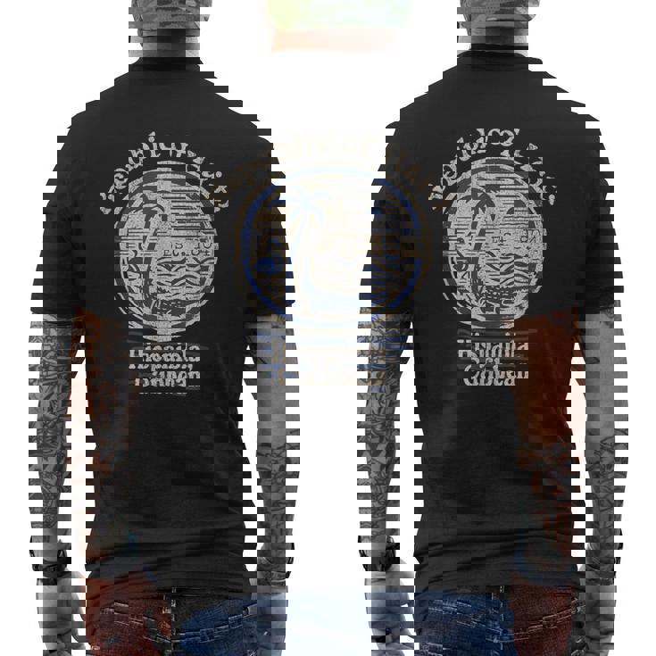 ハイチヴィンテージフラミンゴワニハイチバケーションお土産 メンズTシャツ バックプリント