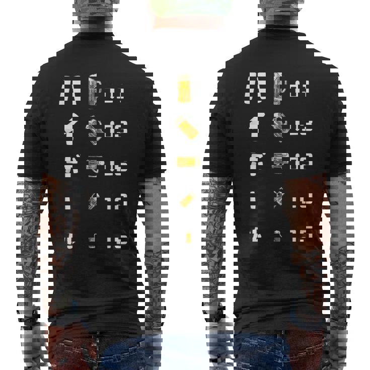 ハイボール 視力検査 バーボン おもしろ 酒飲み 酒好き 居酒屋 ウィスキー ハイボール好き メンズTシャツ バックプリント