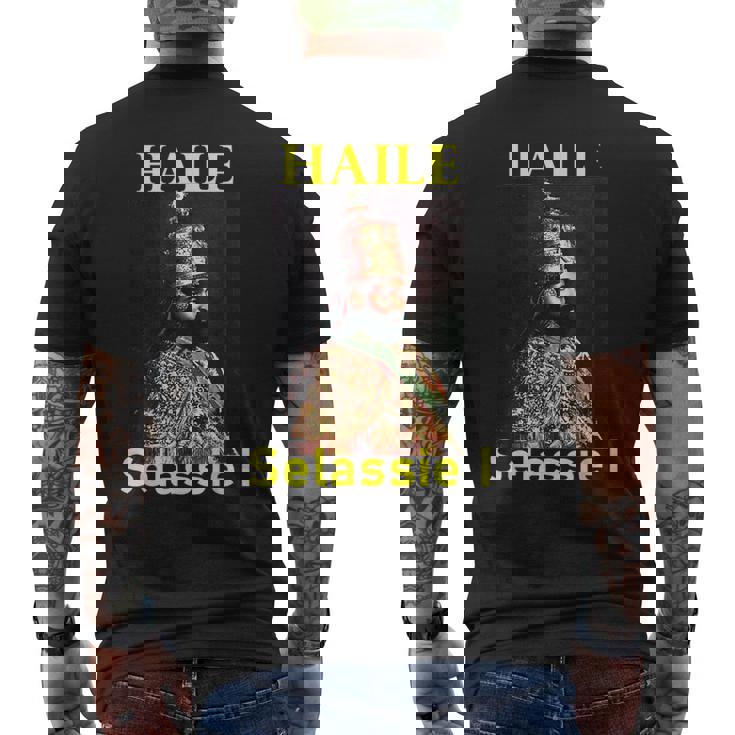 ハイレ・セラシエ・ラスタファリ メンズTシャツ バックプリント