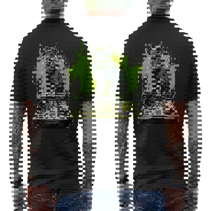 ハウスキャット レインボー Dj 猫 キティ メンズTシャツ バックプリント