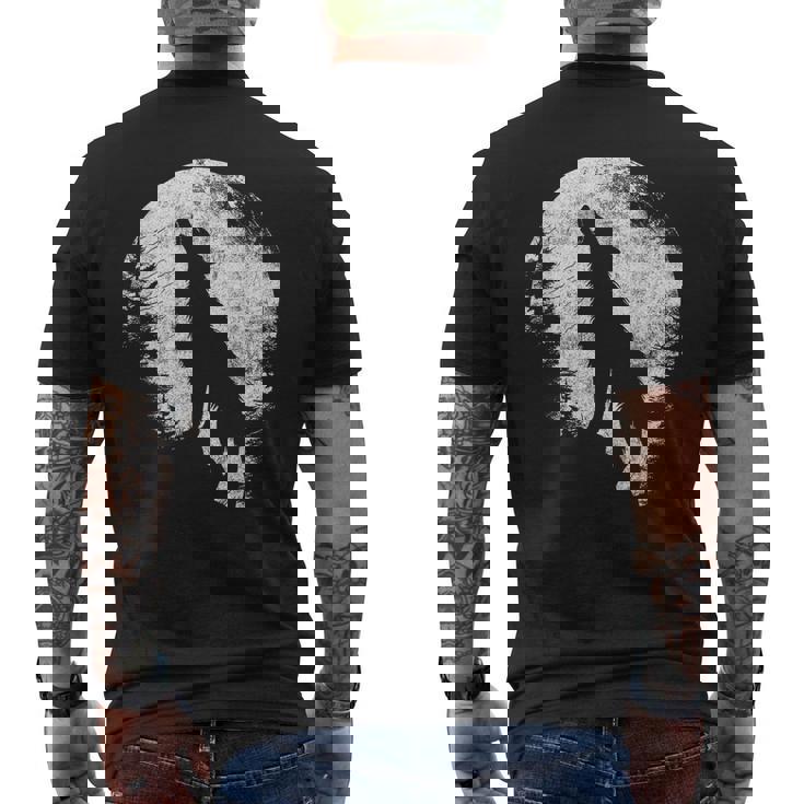 ハウリングウルフ 月光 森 シルエット 荒野 メンズTシャツ バックプリント