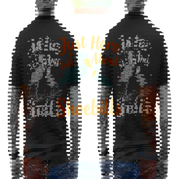 ハシビロコウについて話すだけ メンズTシャツ バックプリント