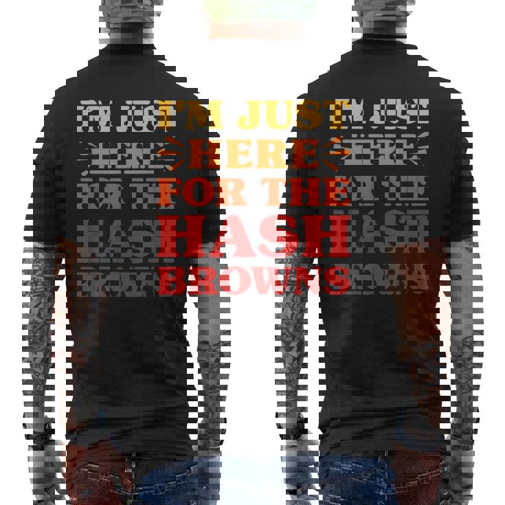 ハッシュブラウンズ I Love Hash Browns面白い食べ物 ハッシュブラウンズ好き メンズTシャツ バックプリント