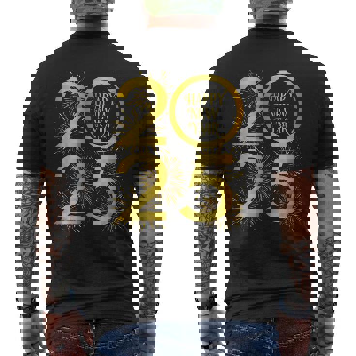 ハッピーニューイヤーパーティー用品 2025年新年花火 メンズTシャツ バックプリント