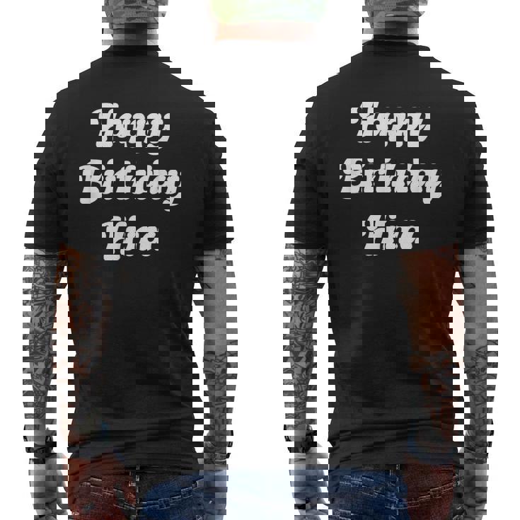 ハッピーバースデー ひな メンズTシャツ バックプリント