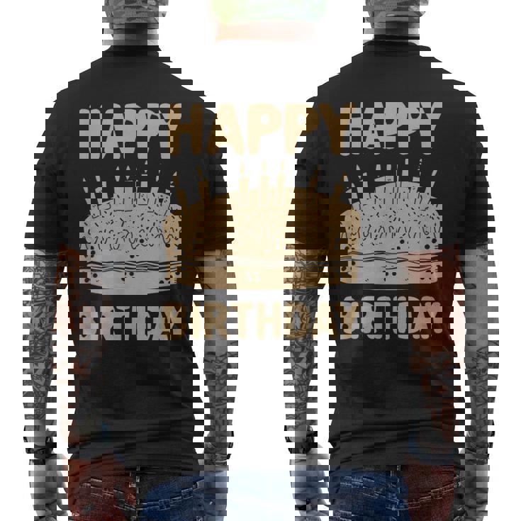 ハッピーバースデー-バースデーファニー メンズTシャツ バックプリント