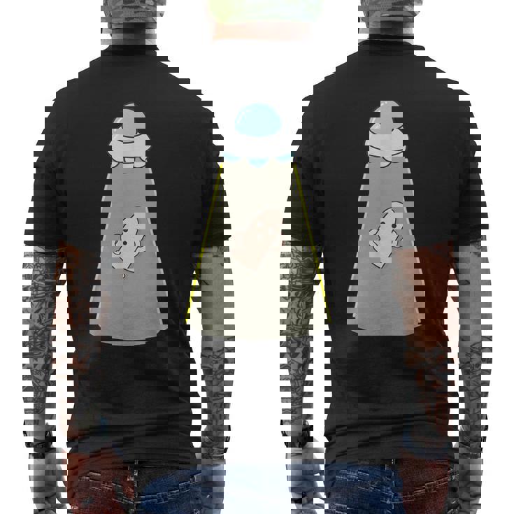 ハニワ くん 埴輪《Ufo 遭遇》【ゆるフレンズ】歴史土器 かわいい 面白い キャラクター メンズTシャツ バックプリント