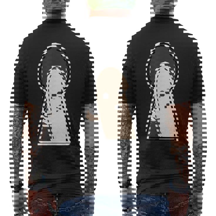 ハニワ くん 埴輪『古墳の 窓から』【ゆるフレンズ】歴史土器 キャラクター かわいい イラスト 面白い メンズTシャツ バックプリント