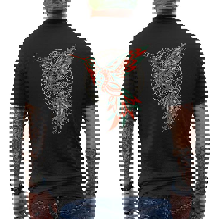ハミングバード・トライバル・アート ネイティブアメリカン・インディアン・インディジナス メンズTシャツ バックプリント