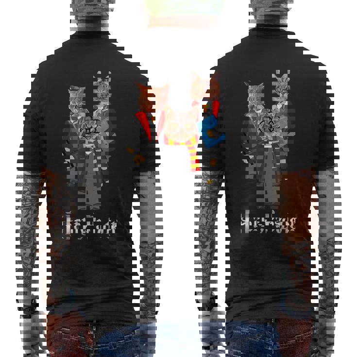 ハリーポッター 子猫 猫好きへのギフト かわいいポッター猫 メンズTシャツ バックプリント