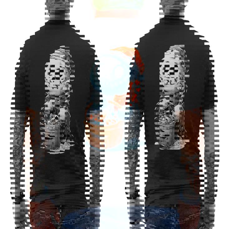 ハロウィン 雪だるま コスチューム ゴースト 動物 ブーー 不気味 メンズTシャツ バックプリント