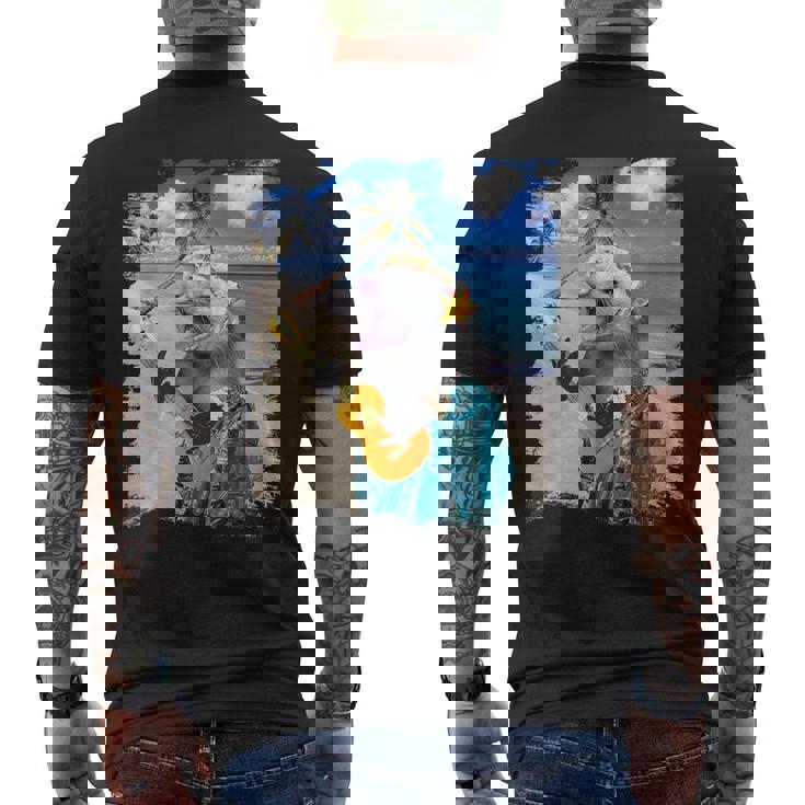 ハワイのトロピカルポッサム、アロハオポッサム。 メンズTシャツ バックプリント