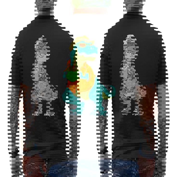 ハワイアン 恐竜 シャツ サマー T レックス トロピカル バケーション アロハシャツ メンズTシャツ バックプリント