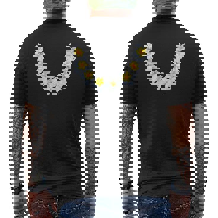 ハワイアンお土産 フラ・ルアウ プルメリア・レイ メンズTシャツ バックプリント