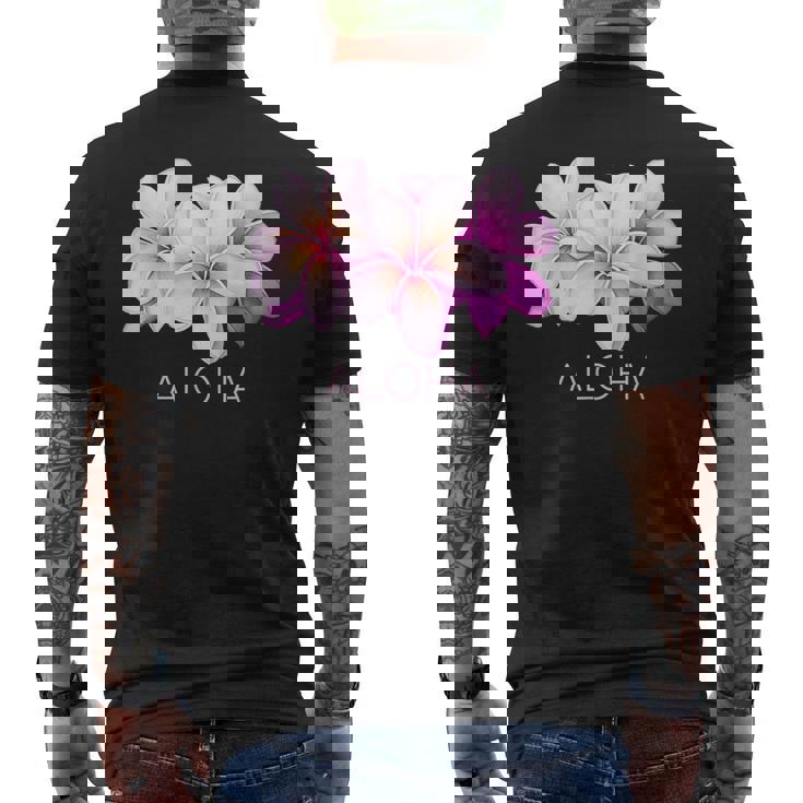 ハワイアンアロハプルメリアアート メンズTシャツ バックプリント