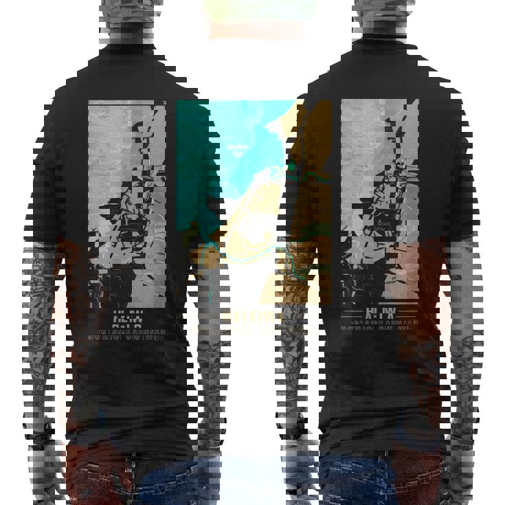 ハワイハレイワ ノースショア オアフ地図 メンズTシャツ バックプリント